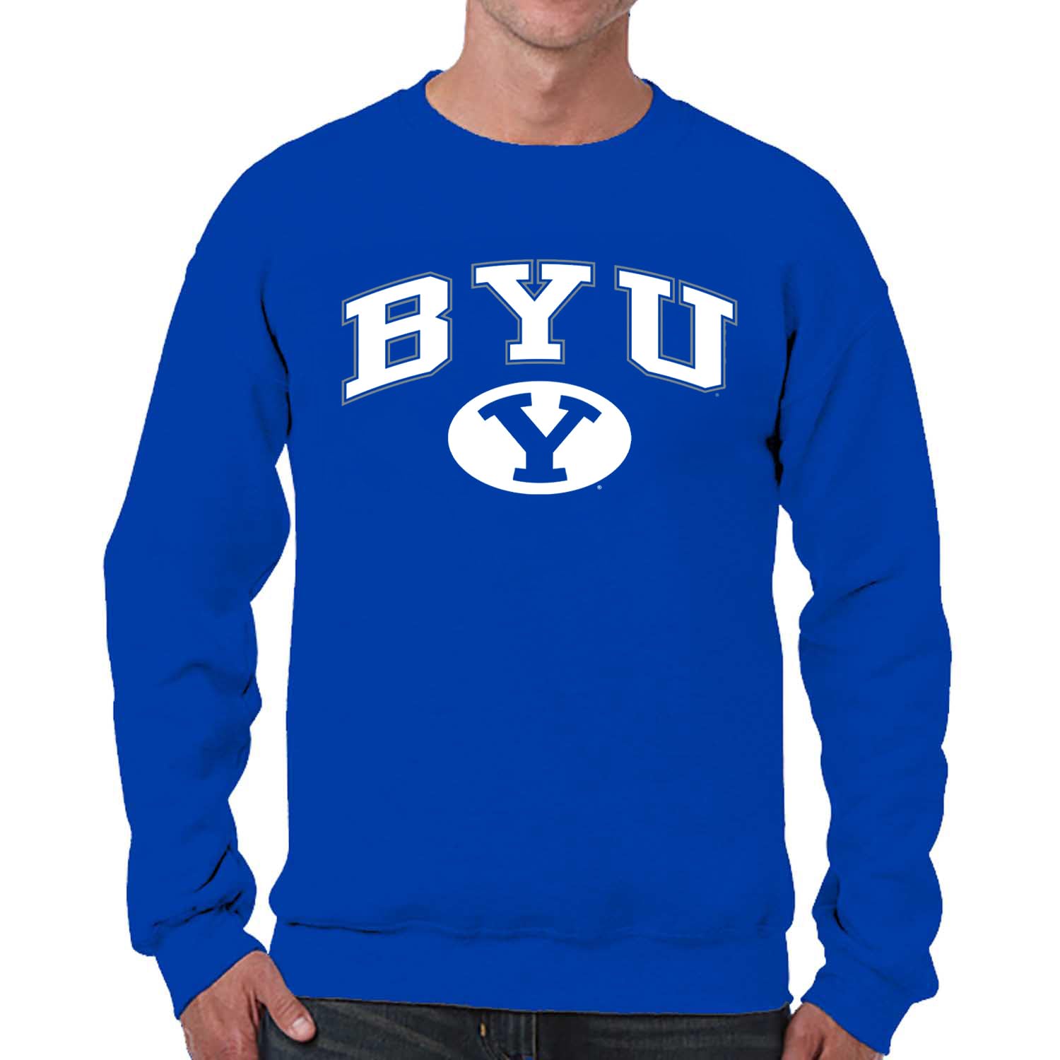 Campus Colors Arch & Logo Gameday Crewneck Sweatshirt - Navy, Unisex, Officially Licensed