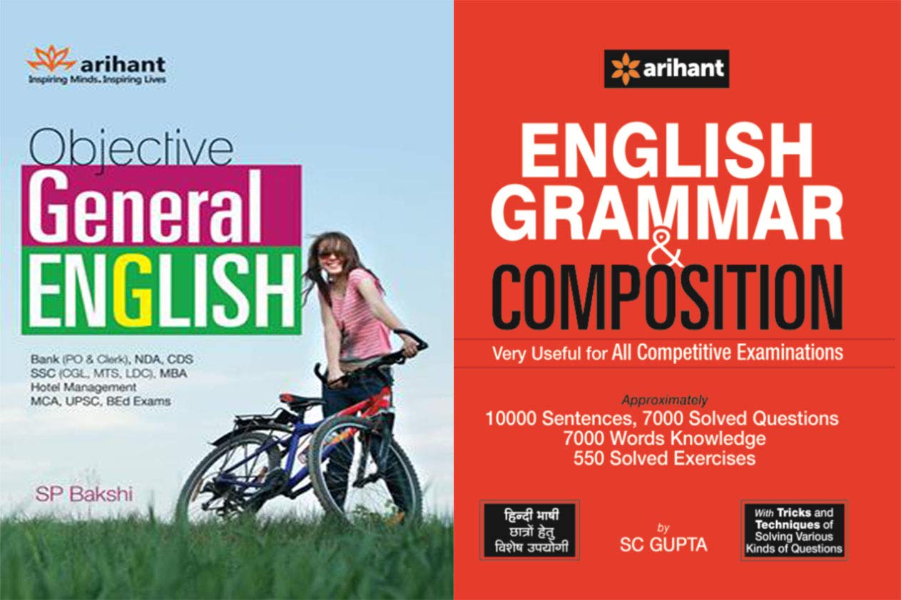 Combo - English Grammar & Composition with Objective General English by Arihant Publication | Best for Competitive Exams | [Paperback] SC Gupta; SP Bakshi; Fastbook Library and English Grammar Learning Book