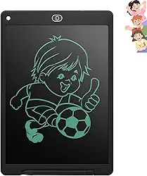 Lousa Mágica Infantil Digital Tablet Escrita Colorida Para Desenho Criança LCD (Preto, 12 polegadas)