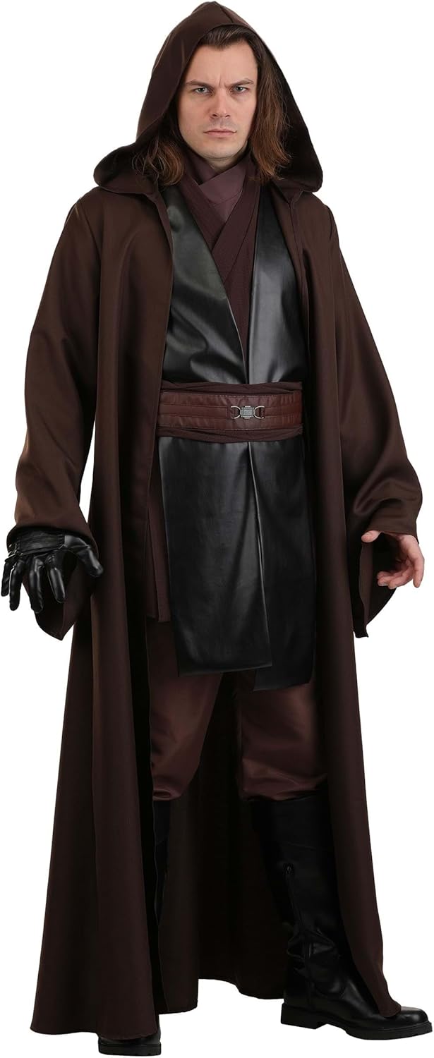 Deluxe Star Wars Anakin Skywalker Costume for Men - Includes Robe, Pants, Belt, Gloves & Inner Robe for Halloween Cosplay