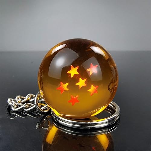 Miniatura 6 de Paquete de 7 llaveros acrílicos de estrella de Dragon Ball, colgante de resina transparente, bolas transparentes, 7 estrellas, bolas de cristal de