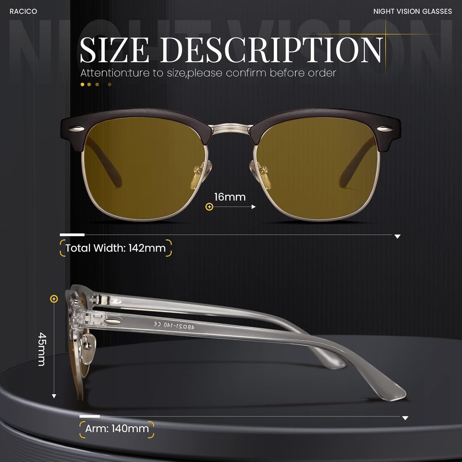 racico Blue Light Glasses for Men & Women - Mixed Material + Metal Frames with UV Protection Coating