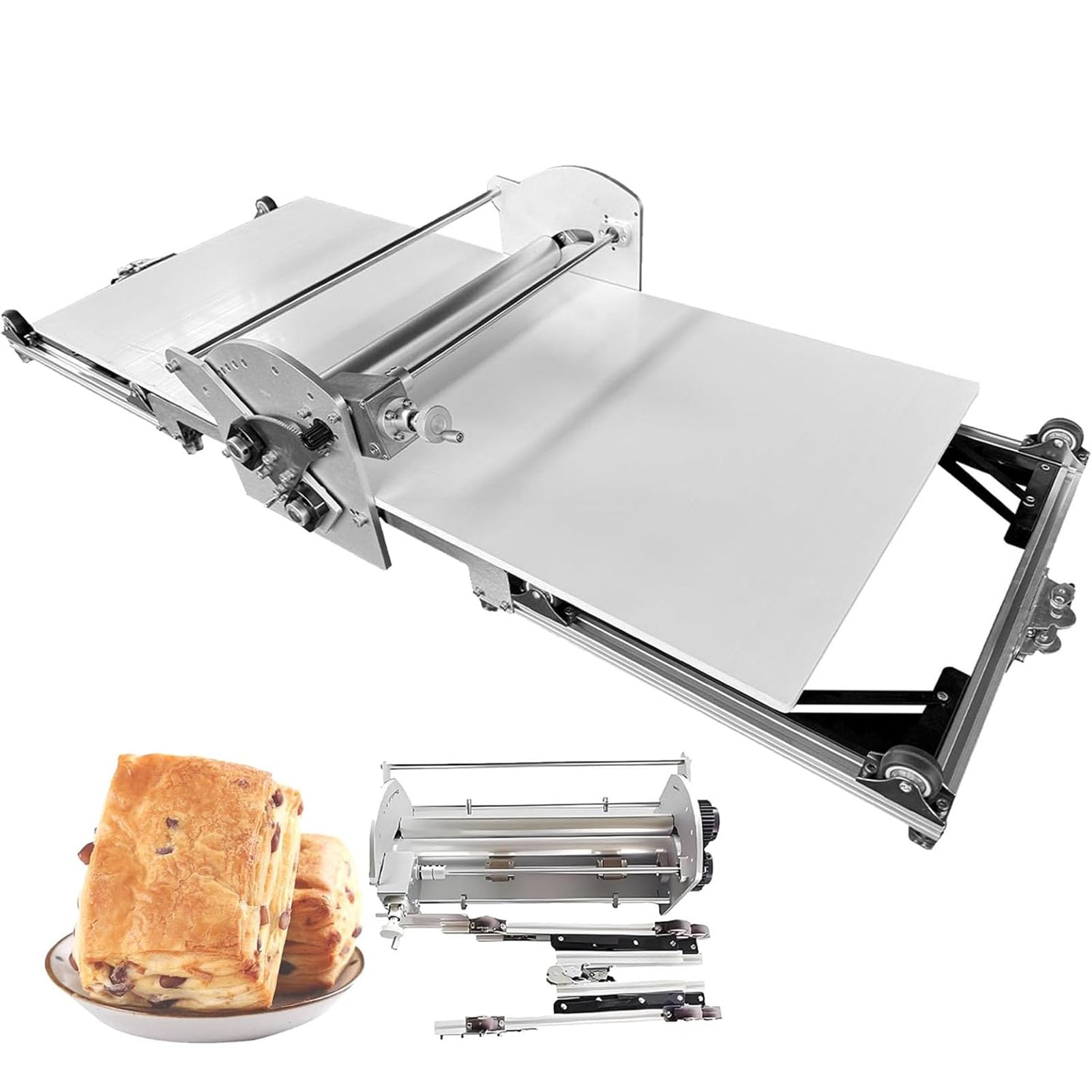Sfogliatrice Automatica Per Pasta Sfoglia, Sfogliatrice Pasticceria Elettrico, Macchina Per Pasta Sfoglia, Spessore Regolabile 2-30 Mm, Laminatrice Per Pasta Per Panetteria, Pizza E Croissant