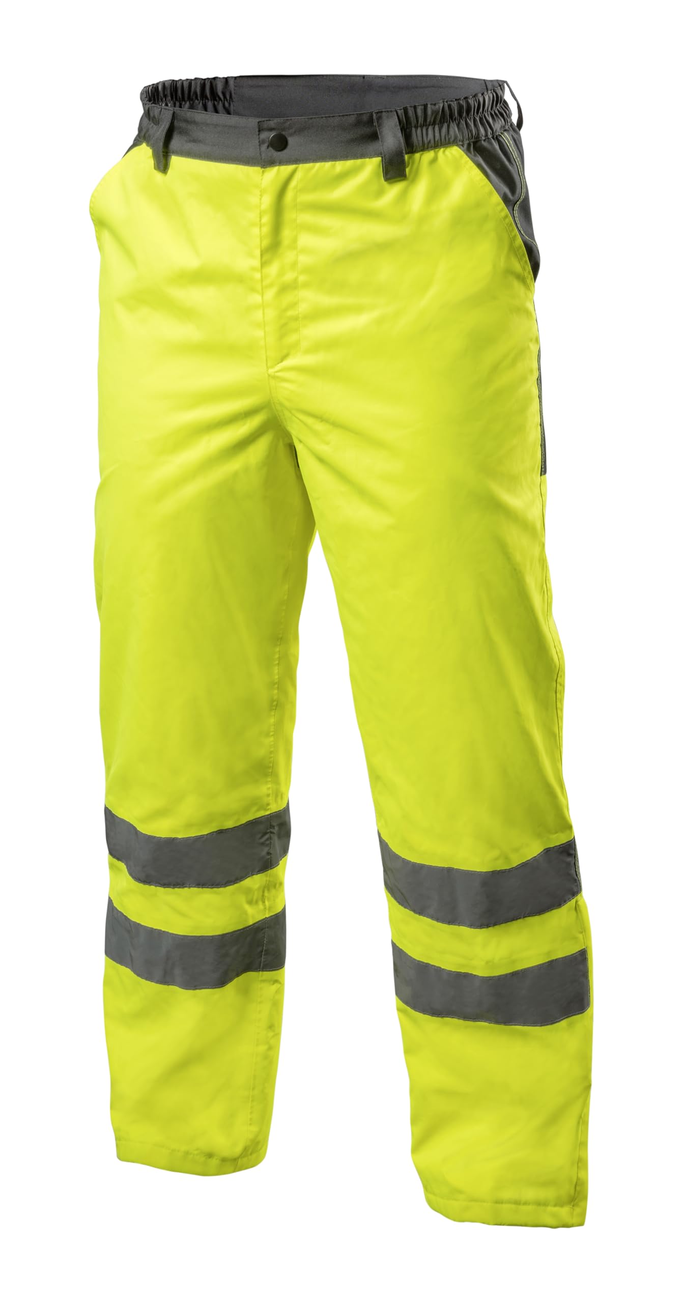 Högert Technik Jade L Warnschutz-Arbeitshose Herren gefüttert gelb – wasserdicht 2000 mm, reflektierende Streifen, Winterhose mit Taschen – EN ISO 20471, EN343, Winddicht, isoliert, robust
