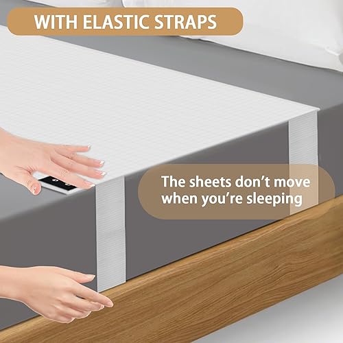 Miniatura 2 de Sábanas de tierra para cama tamaño King, sábanas de cama con 10% de fibra plateada, sábanas conectadas a tierra para un mejor sueño, energía,