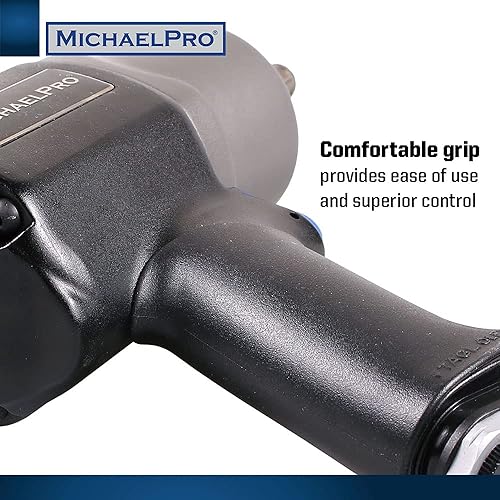 Miniatura 4 de MichaelPro MPA01015 Llave de impacto de aluminio de 12 "Drive Air  Ligero, Max 660 pies de salida de par, Super Duty, Twin Hammer, Clásico Negro
