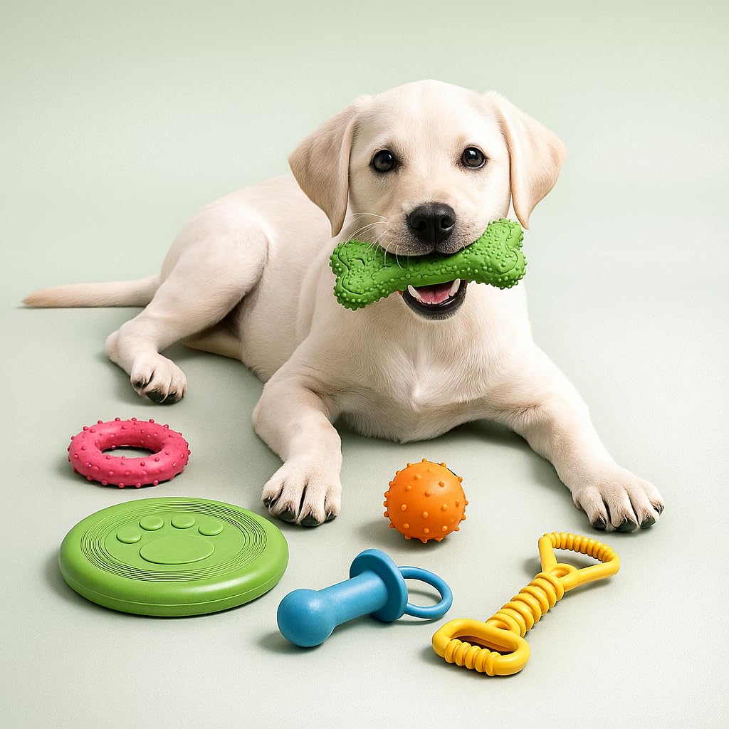 Jalousie Juguete masticable de Goma Natural para Juego Interactivo, Cuerda de Goma, Juego de Valor para Perros de Raza pequeña a Mediana