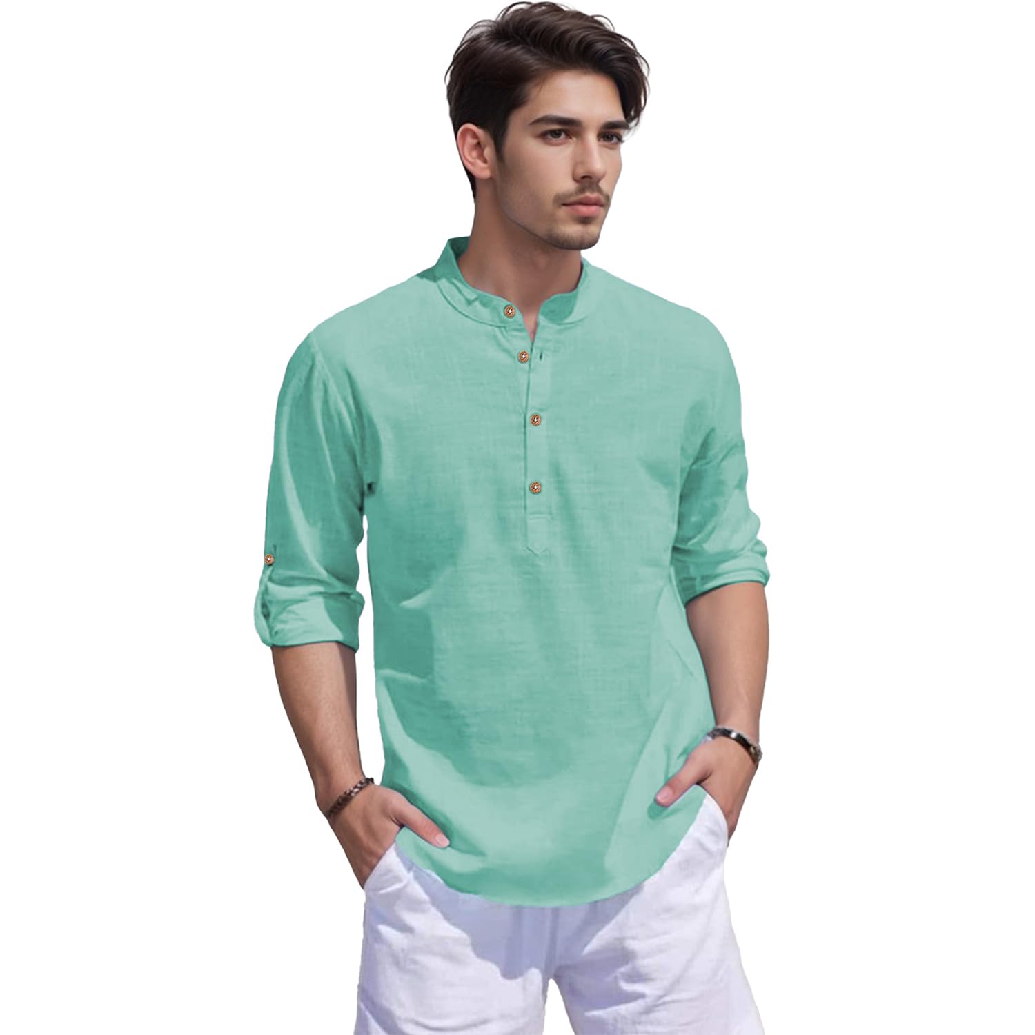 vida loca Slim Fit Short Kurta for Men and Boys.(KRT_BTN05, Navy Blue)-picture-12