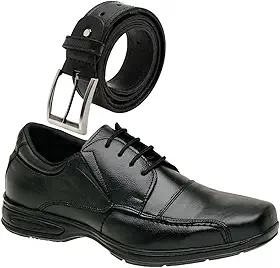 Sapato Ortopédico Confort Social Couro + Cinto Couro 100%
