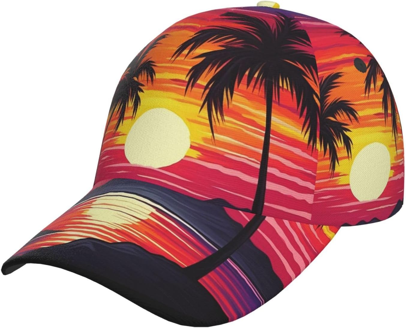 Palm Tree Sunset Design Baseball Caps Ajustable Golf Dad Hats Gift for Men Women Sport Hat Outdoor Visor Hats Black