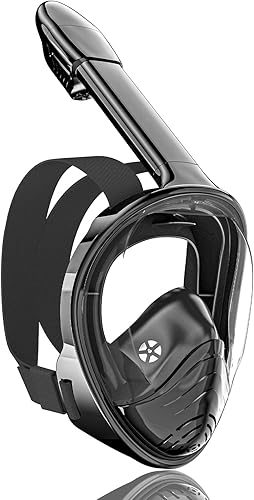 Miniatura 13 de QingSong Máscara de esnórquel para niños de cara completa, juego de esnórquel con soporte para cámara, plegable, vista panorámica de 180 grados