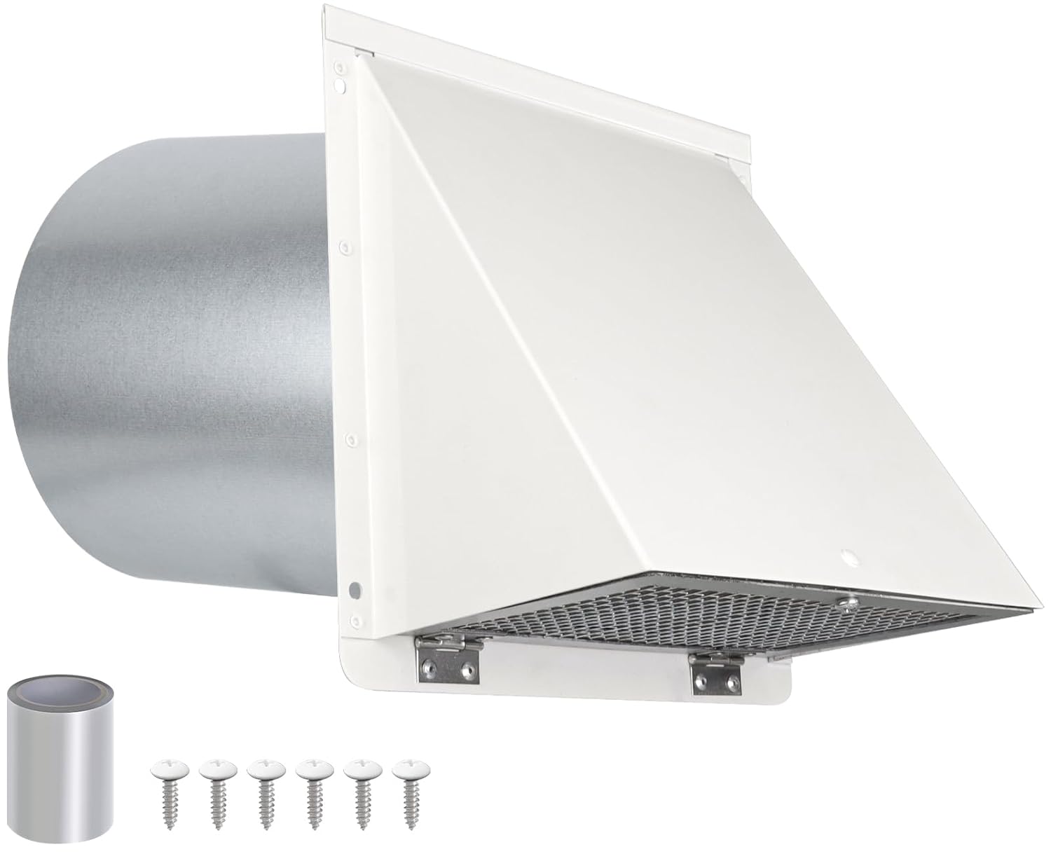 6 Inch Hooded Wall Vent with Screen and Damper 6 Inch Exhaust Vent Cover Cap for Outdoor Kitchen
