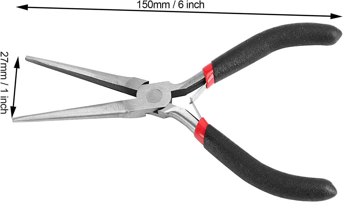 JOIKIT 15 Pack 6 Inch Long Needle Nose Pliers, Mini Precision Needle Nose Pliers Set Repair Tool for Wire Wrapping, DIY Crafts, Electronic Repair