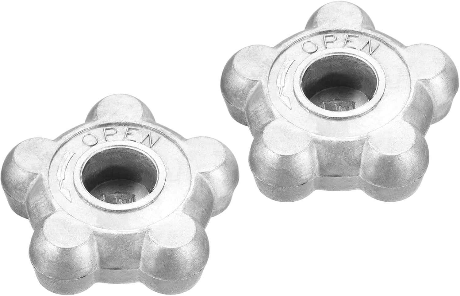 YOKIVE 2 Pcs Hand Wheel, Aluminum Alloy Control Switch Replacement Handles | Great for Gas Cylinder (Silver Tone, 2.5-Inch)