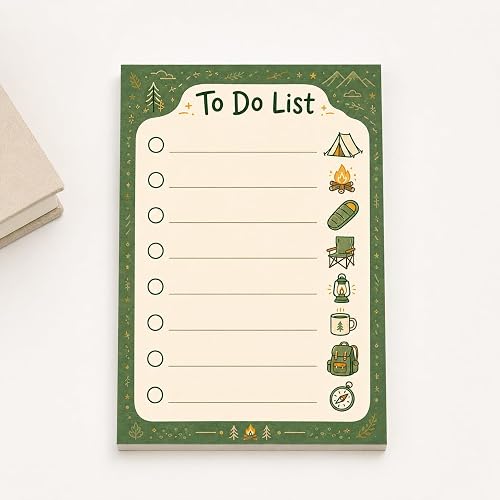 Camping Sticky Notes Gifts,50 Sheets 4x6 Inch Camping Notepad | Camper Outdoor Lover Gift Stationery Stuff Decor, Birthday Gifts for Men, Women, Office Coworker, Friend