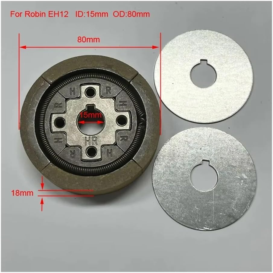 Id 15mm/19mm Od 80mm Clutch Eh12 Fit For Parts Clutch Eh12-2d Eh12-2b Gasoline Engine(EH12 ID 15MM OD 80MM)