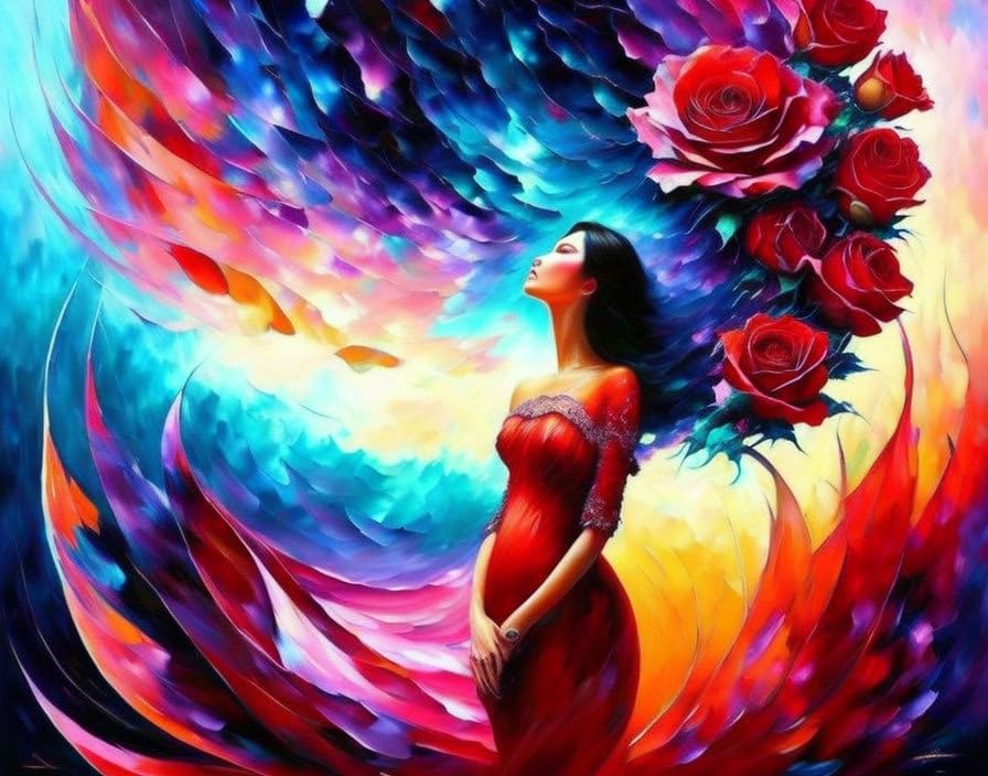 Toile Meechi A Women Is Like a Rose 50x70cm une affiche inspirante célébrant la féminité