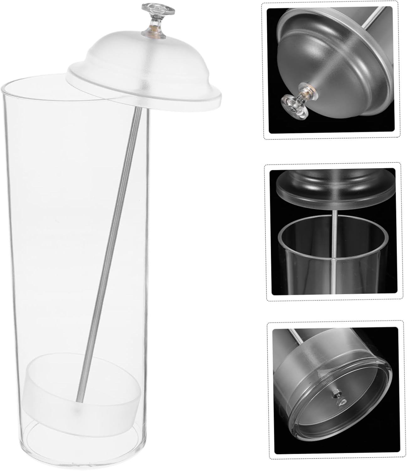 Plastic Straw Dispenser with Lid for Counter Storage Organizer