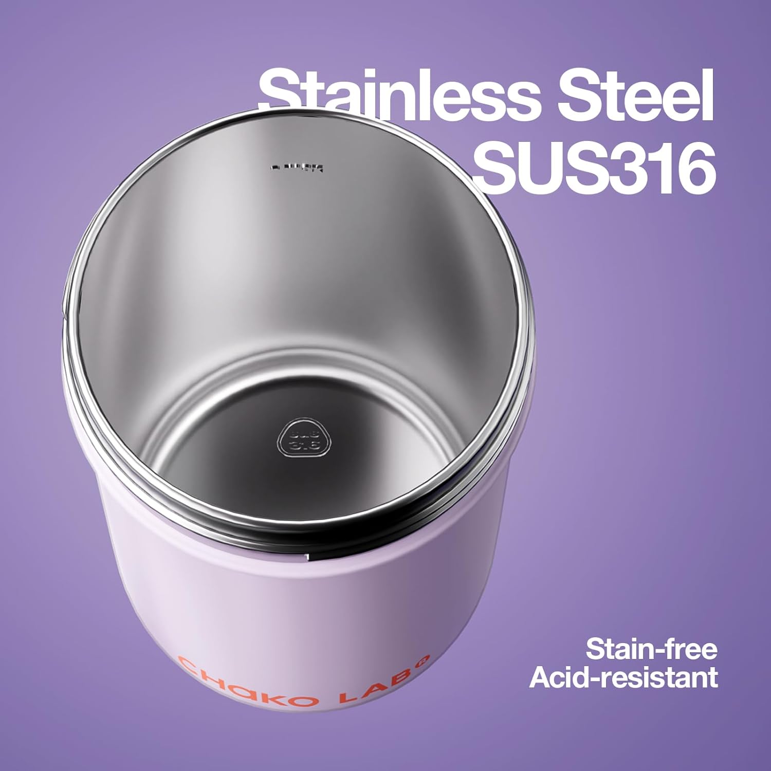 CHAKO LAB Kids Water Bottle with Carrying Rope and Straps | Vacuum Insulated Stainless Steel 16oz for School and Trvels | Two Travel Carrying Options | Taro purple - Image 3