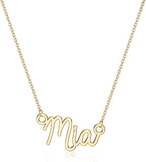 Custom Name Necklace Personalized, 14K Gold Plated Name Pendant Necklace Dainty Name Necklace Personalized Jewelry Gifts for Women