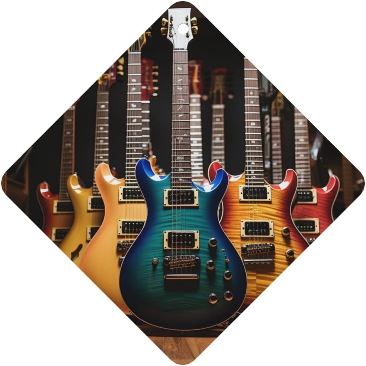 Car Air Freshener 24 PCS Guitars Hanging Car Air Fresheners Auto Interior Decor Card Freshener Strong Scented Card Lavender Cars Scents for Office Bedroom Close Drawer Square