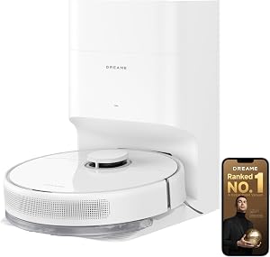 dreame D10 Plus Gen 2 Robot Vacuum Cleaner with Mop, 6000Pa Suction, LiDAR Navigation, Up to 90 Days of Hands-Free Cleaning, Self Charging & Emptying, Floating Brush, Alexa/APP Remote Control, White