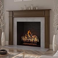 Vista 2 de Modern Ember Eastfield 48x42 Inch Wood Fireplace Mantel Surround Kit Provincial Color - Traditional and Elegant Design; Includes Wooden Mantel