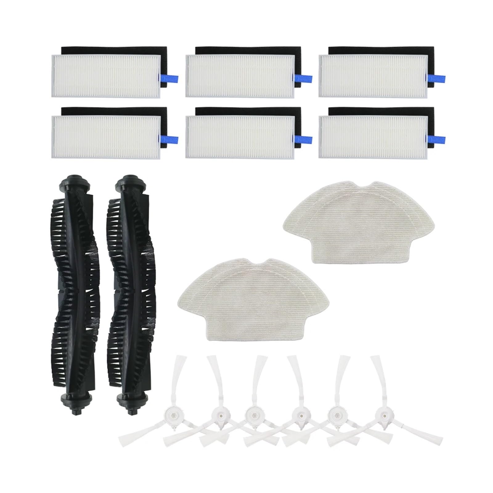 Compatible con Qihoo 360 S6 Cepillo Giratorio Filtro HEPA Cepillo Principal Cepillo Lateral Paño de fregona Piezas de aspiradora robótica Accesorios(Kit-5)