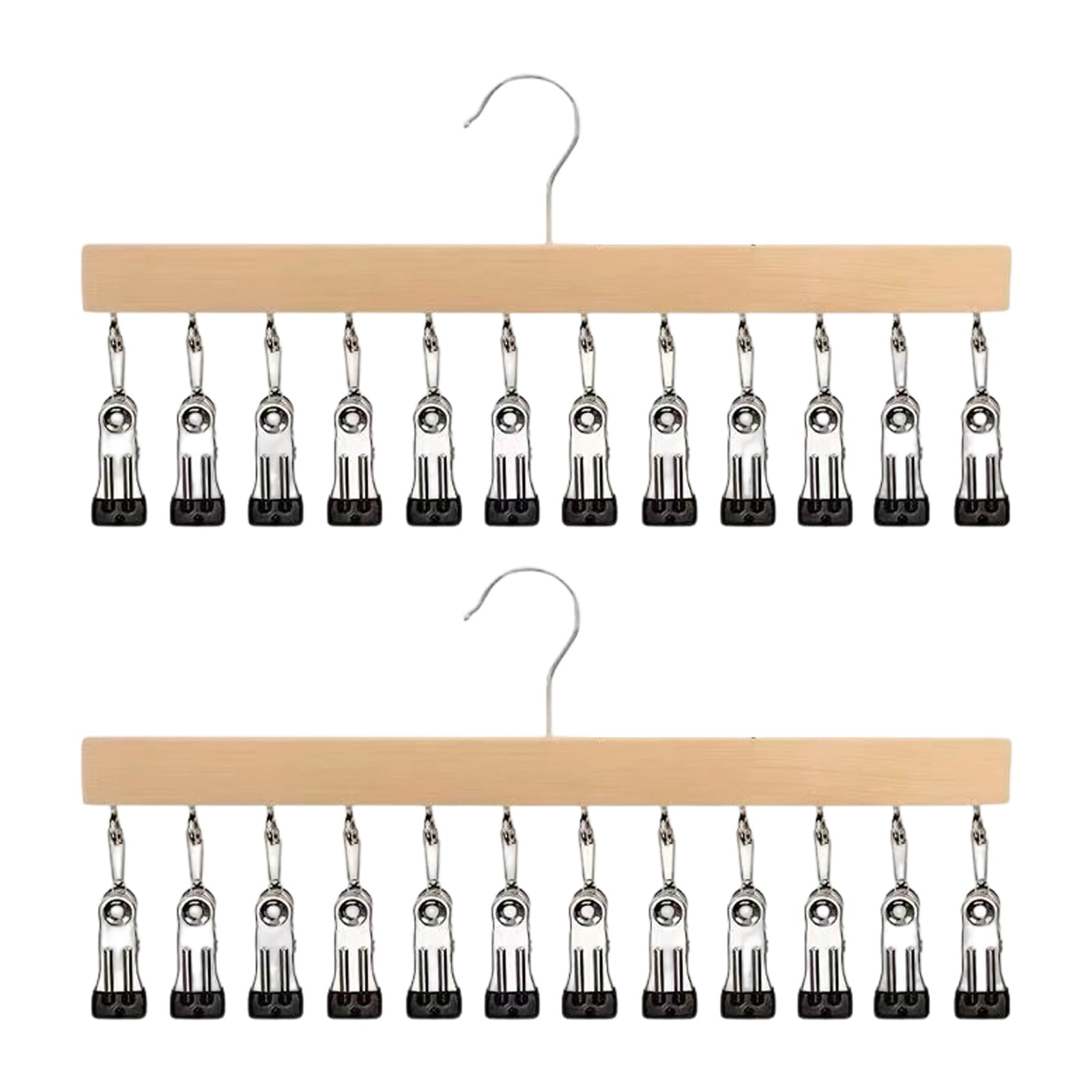 Kaeltsyn Wooden Closet Accessory with Strong Clip to Hanging Caps Sock and Undergarments Tidying Sock Planner