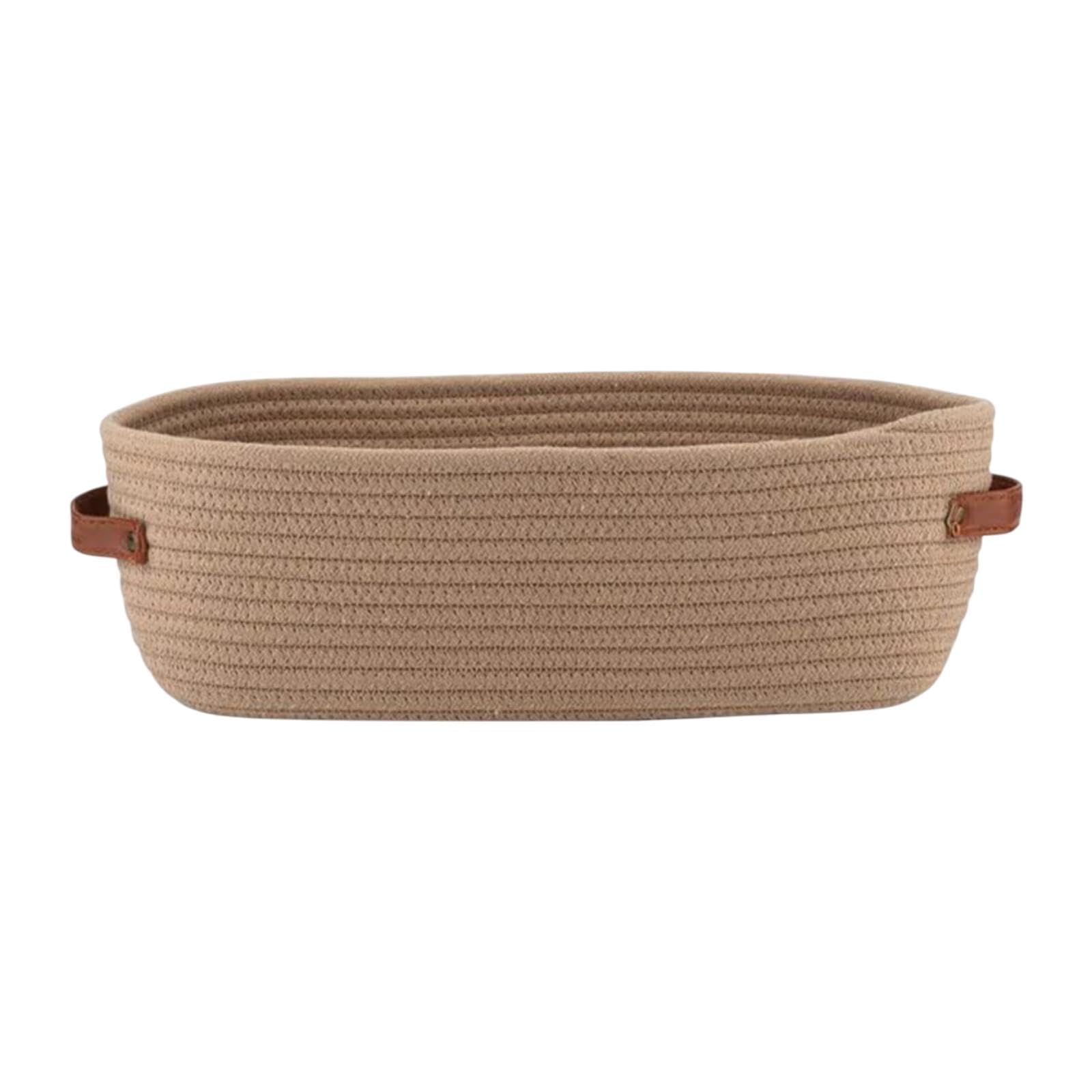 Contenedor tejido de cuerda caqui: cesto de almacenamiento para ropa de bebé