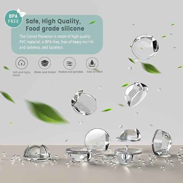 FUHOMI 24 Pezzi Paraspigoli per Bambini, Angolari in Gomma para Spigoli Bimbi, Sicurezza Bambini Casa, per Tavolo Mobili (24PCS) - 3