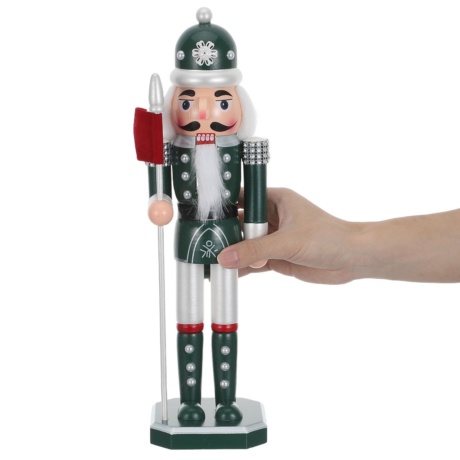 Beaupretty Adorno Navideño de Madera Artesanal con Perlas para Embellecimiento de Árbol de Navidad, Coleccionable y Elegante para Ambiente Festivo