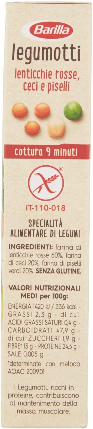 Barilla Legumotti Lenticchie Rosse, Ceci e Piselli, Ricchi di Proteine e Fibre, senza Glutine, 300g - Immagine 2