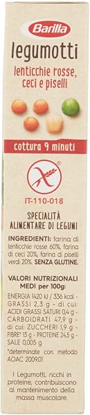 Barilla Legumotti Lenticchie Rosse, Ceci e Piselli, Ricchi di Proteine e Fibre, senza Glutine, 300g (Packaging may vary) - 2