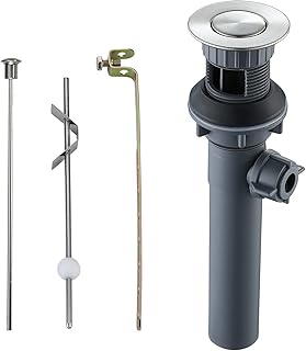 Bathroom Sink Drain with Lift Rod, Brushed Nickel Sink Drain with Overflow, ARCORA Drain Stopper for Vessel Sink
