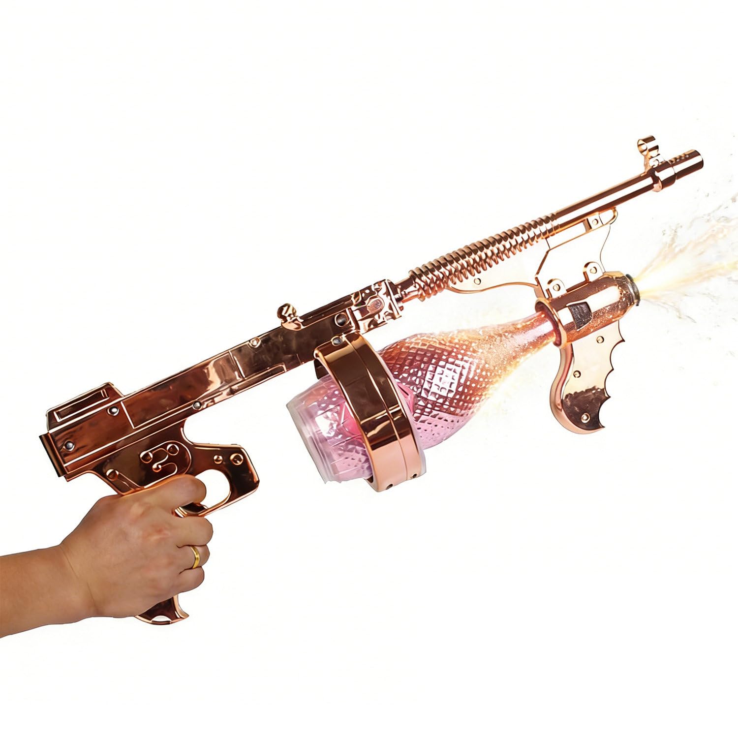 XNZJHPP Spray Gun for Champagne, Wine Stopper Shooter Accessory, High-Performance Spray for Wedding Festival & Commercial Crowd Engagement (Rosegold)