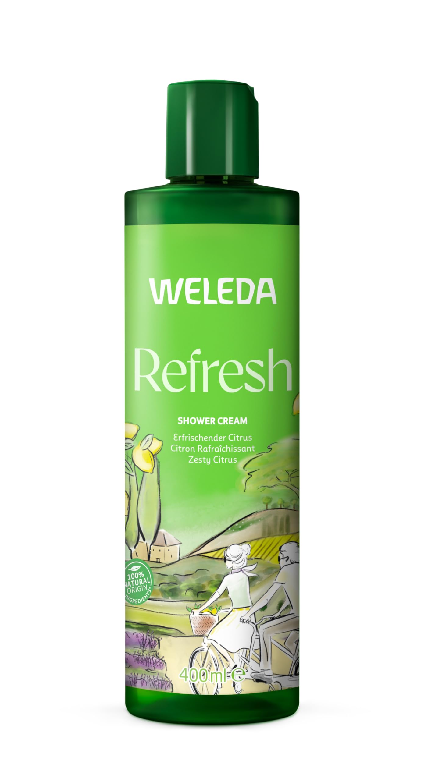 Weleda Refresh Shower Gel with Citrus, Body wash with natural essential oils​, For Men & Women, Dermatologically tested, Vegan, 96% Recycled Packaging, 400ml