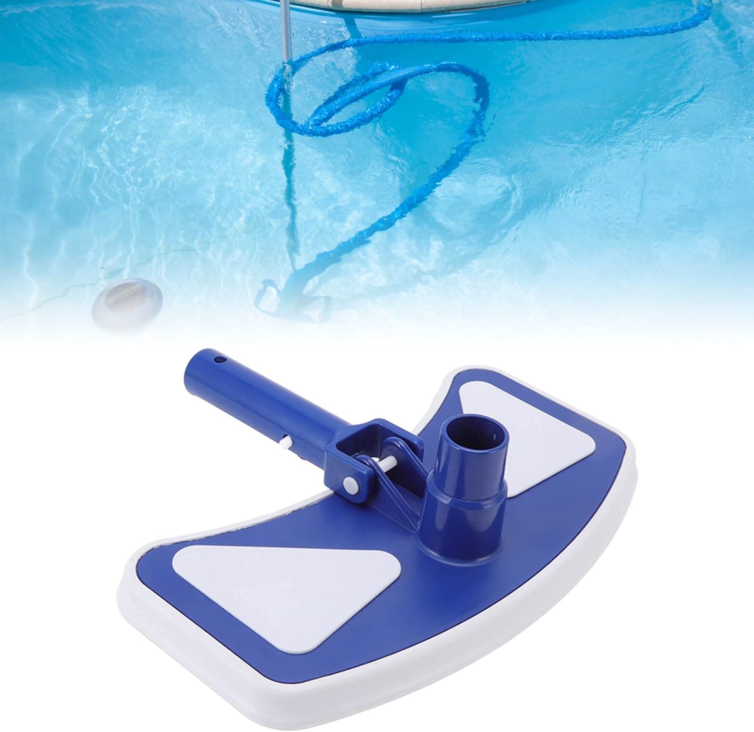 EVTSCAN 11 Inch Weighted Pool Vacuum Head with Wheel and Side Brush, Butterfly Shape for Cover Larger Area, for Cleaning In Ground and Above Ground Swimming Pools