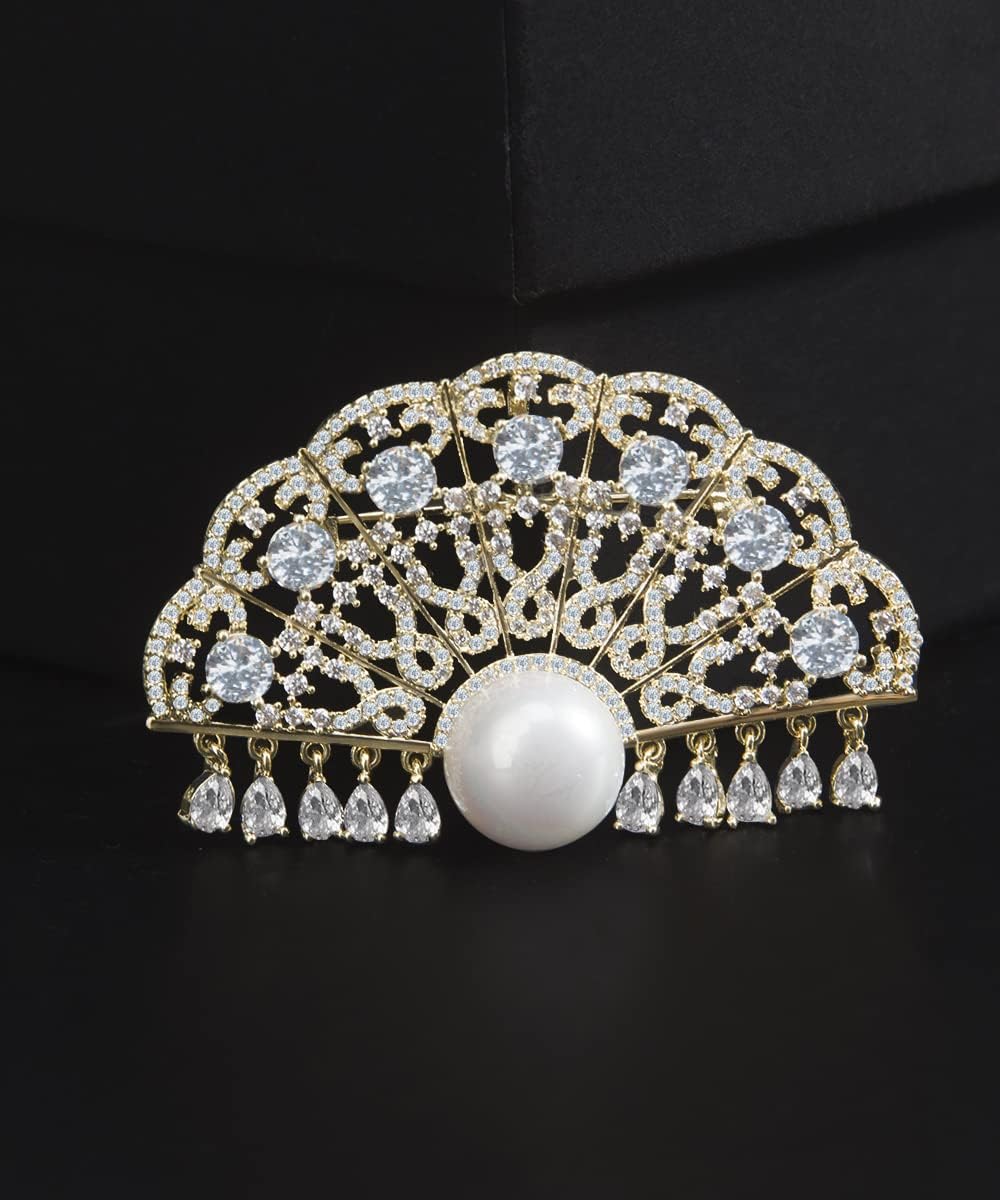 Brooches for Women, Cubic Zirconias Brooch Pins Elegant Fashionable Bouquet Pins Broach Jewelry for Wedding Party Birthday Banquet