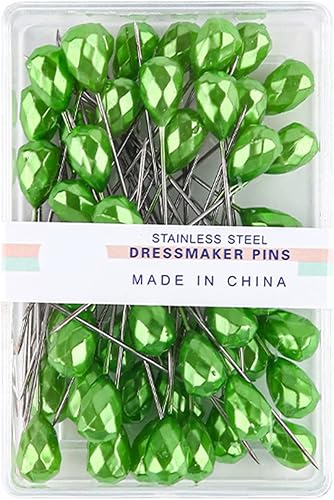Miniatura 9 de 50 alfileres de costura con caja transparente de 2 pulgadas, alfileres de acolchado de cabeza de diamante de colores, pasadores rectos largos para