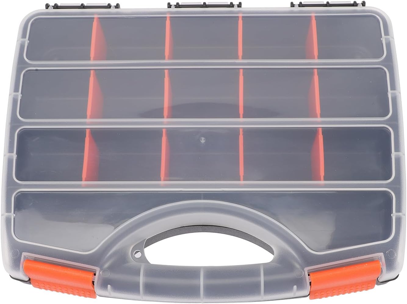 Black Plastic Small Parts Organizer Box with Lid and Handle