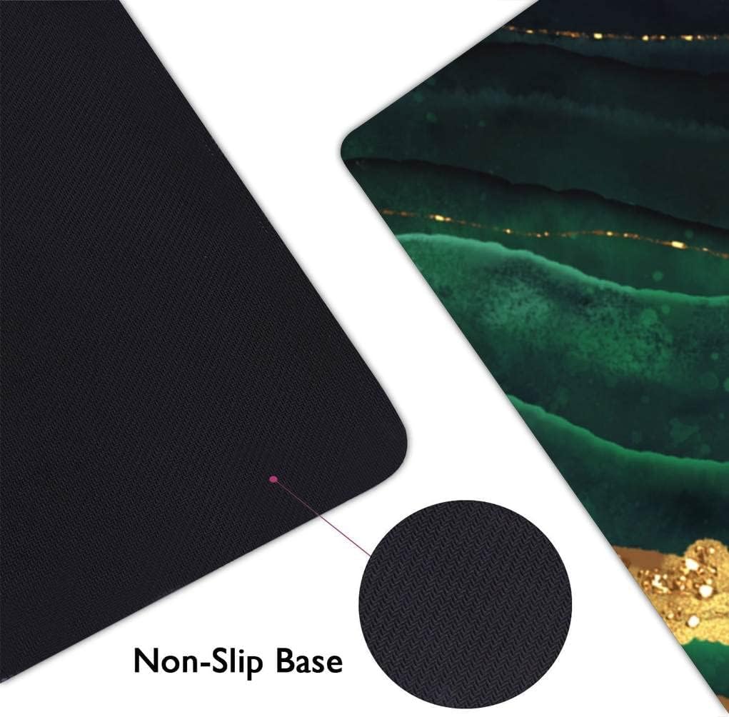 Gaming Mouse Pad,Large Big Extended Mousepad Computer Keyboard Mat Desk Pad with Non-Slip Base for Home Office Gaming Work - Green Marble with Gold