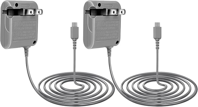 DTOL DS Lite Charger Replacement for Nintendo DS Lite, AC Adapter 100-240v 2 Pack