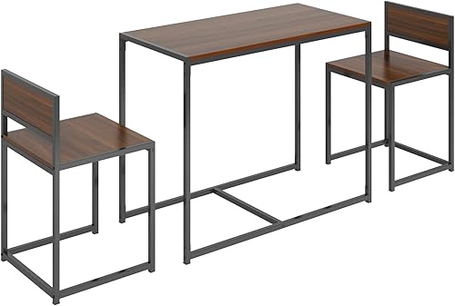 Miniatura 7 de SogesHome Juego de mesa de comedor compacto con 2 sillas, juego de mesa pequeña de 3 piezas, juego de mesa de desayuno para cocina, sala de estar