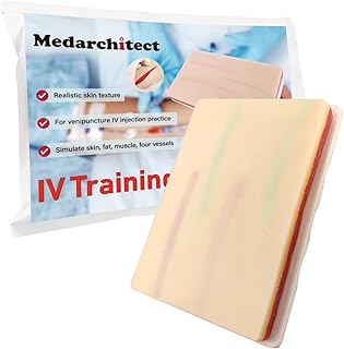 Medarchitect Venipuncture IV 주입 트레이닝 패드 모델, 4개의 정맥 내장 및 3개의 피부 레이어 포함, 의대생 의사, 간호사 연습용