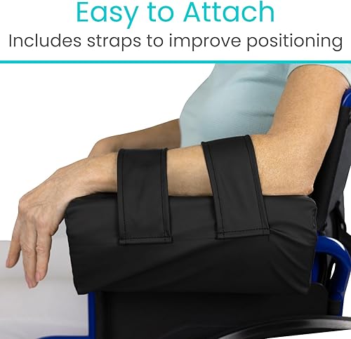 Miniatura 4 de Vive Comedero de apoyo lateral para silla de ruedas (1 unidad) - Cojín para reposabrazos - Accesorio de almohada para reposabrazos y codos para