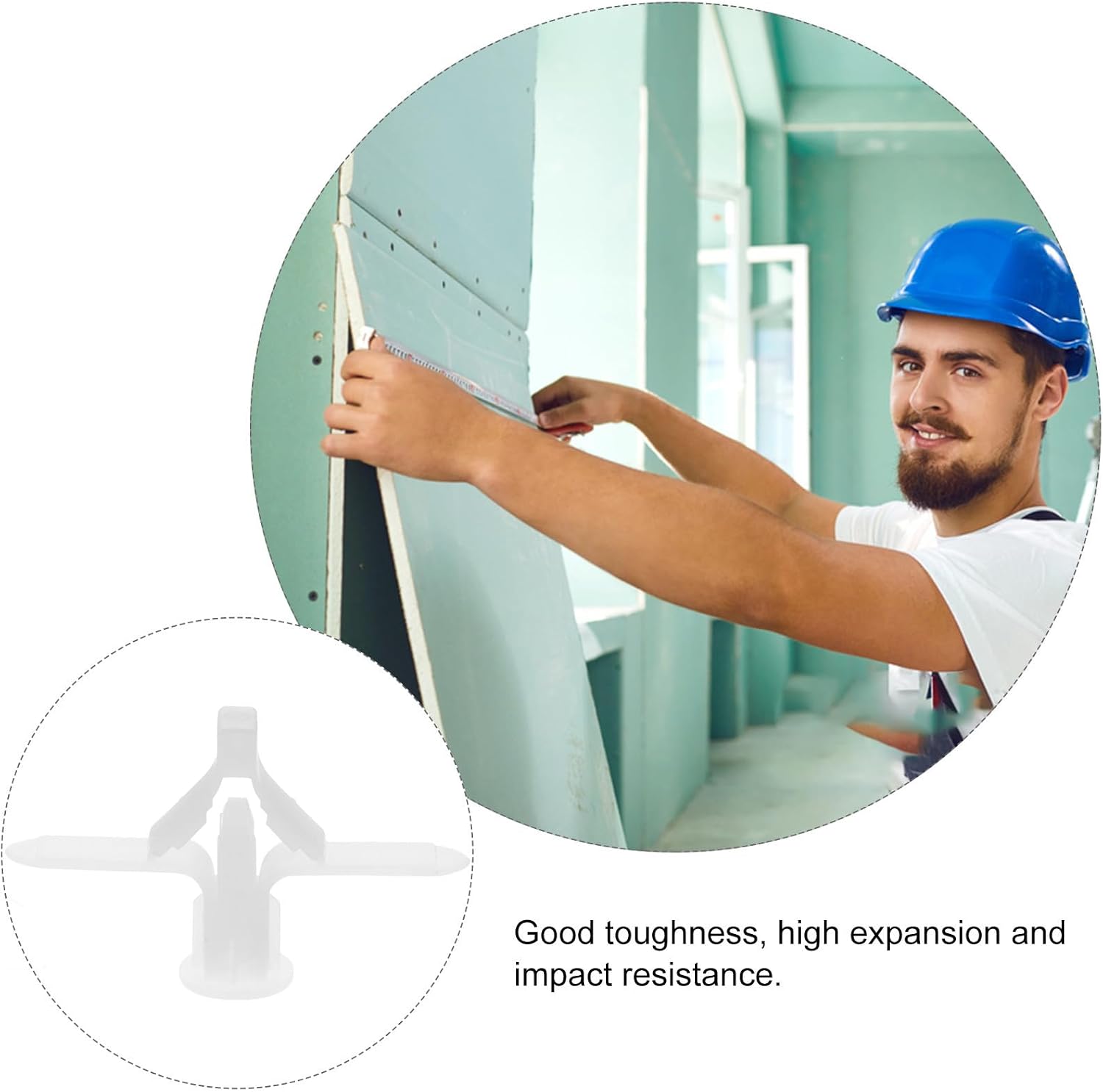 200 Pcs White Airplane-Shaped Expansion Tubes Plasterboard Wall Plugs with High Expansion and Good Toughness, Pe Material Household Wall Fixing Screws for Drywall Installation