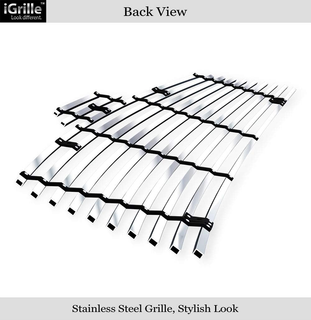 APS Premium Stainless Steel Silver 8x6 Horizontal Billet Grille Grill Insert Compatible with Nissan Altima 2007 2008 2009 Sedan Main Upper N19-C67468N
