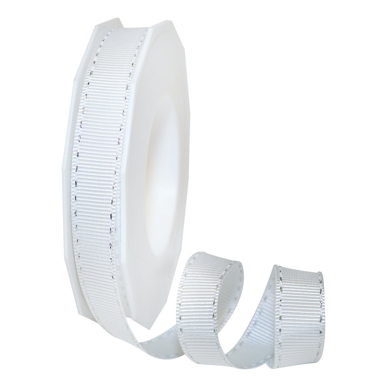 Ruban en nylon Morex Ribbon anti-effilochage blanc argent pour réussir vos nœuds décoratifs