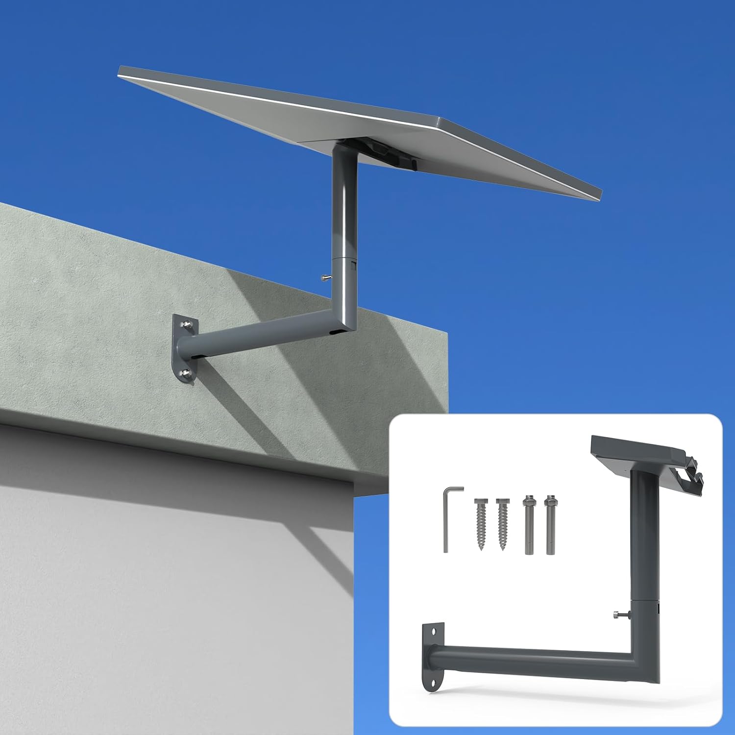 360° Adjustable Starlink Wall Mount , Compatible with Starlink Gen 3/V2/Mini,for Pole, Roof , Long Wall Mount,Starlink Pole Bracket and Mounting Kit Accessories